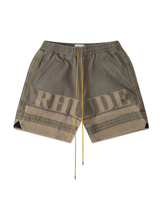 Rhude Embroidered Canvas Logo Short