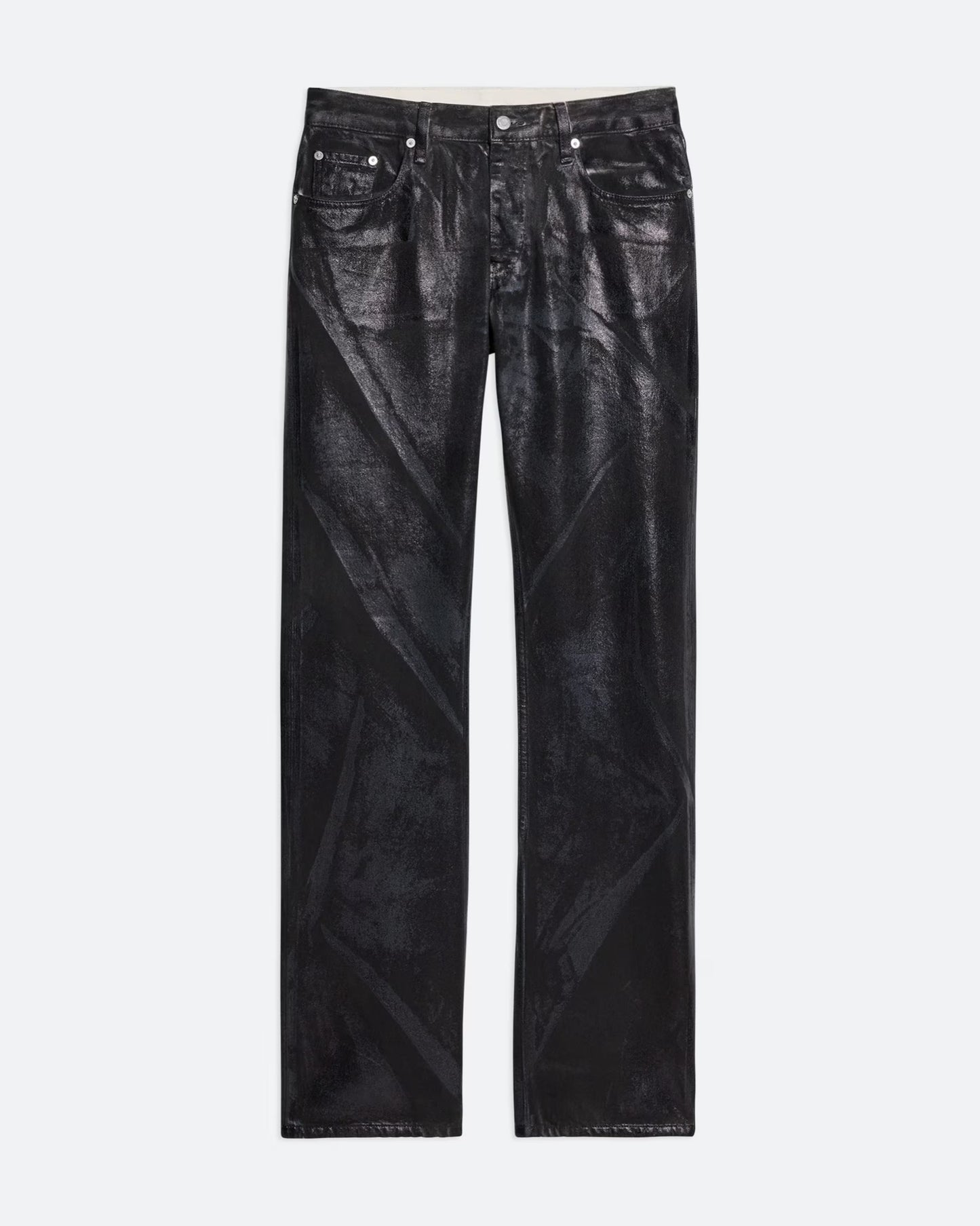 FOILED LOW-RISE STRAIGHT JEANS