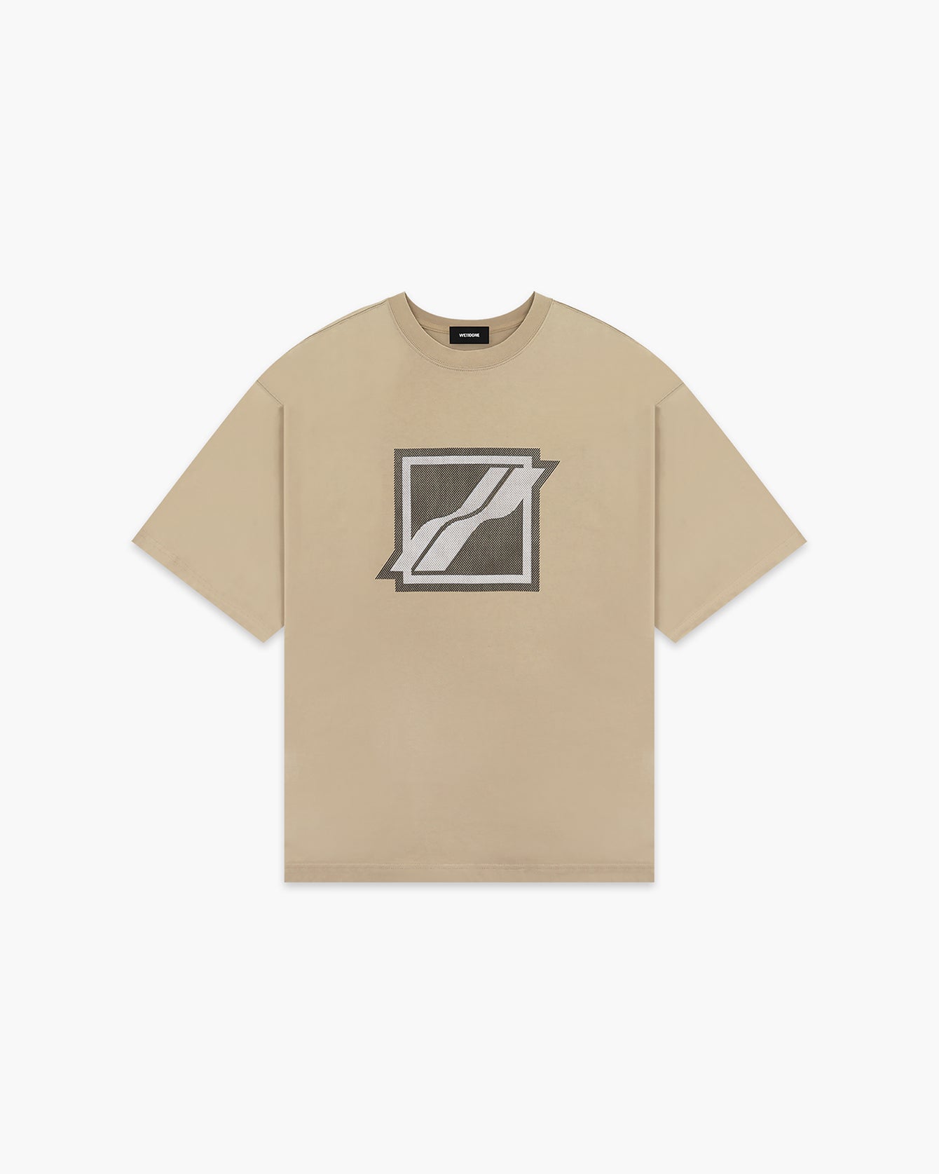 BEIGE STRIPE BIG LOGO T-SHIRT