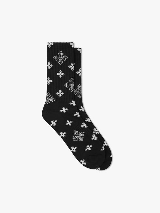 Cross Paisley Jacquard Sock