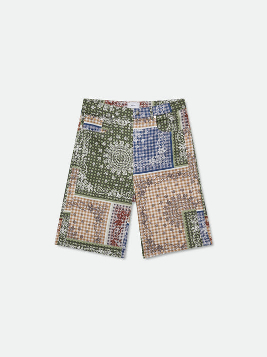 RHUDE BANDANA TRAXEDO BAGGY SHORTS
